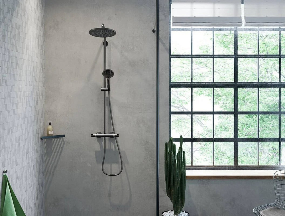 Душевая стойка Hansgrohe Croma Select S 280 1jet 26890670, с термостатом, матовый черный