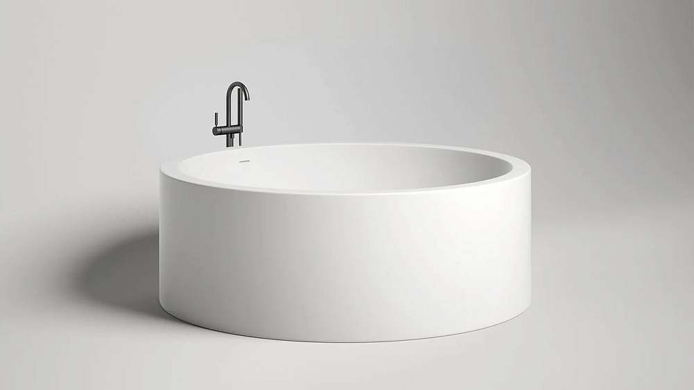 Ванна из искусственного камня Salini Isola S-Sense 200x200 см, отдельностоящая, матовая белая, кругл
