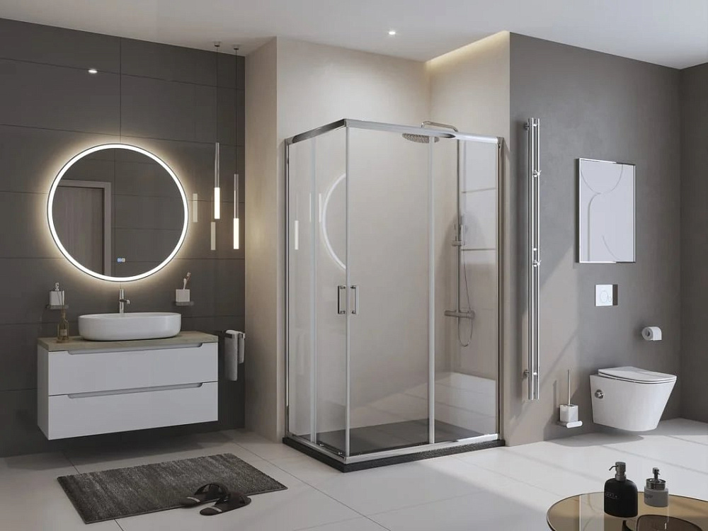 Поддон для душа BelBagno Uno AH 120х90, черный матовый, с сифоном