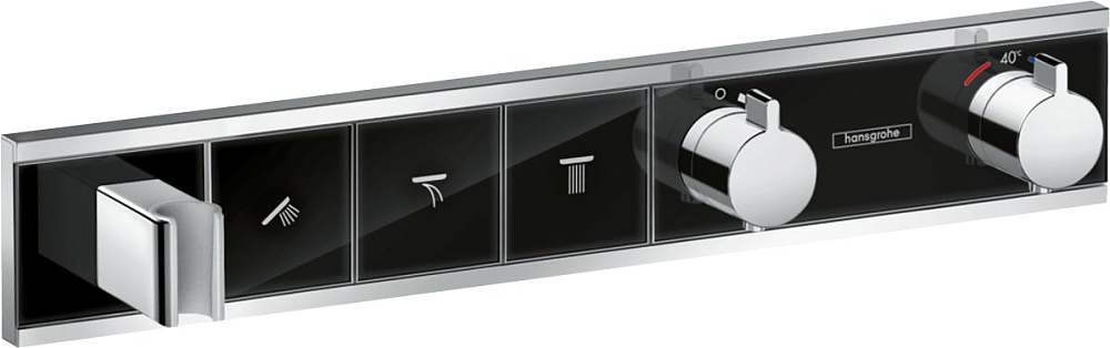 Термостатический смеситель встраиваемый Hansgrohe RainSelect 15356600, для душа, шлифованный черный 