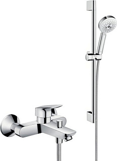 Смеситель для ванны с душем Hansgrohe Logis 71400000, + Душевой гарнитур Hansgrohe Crometta 100 Mult