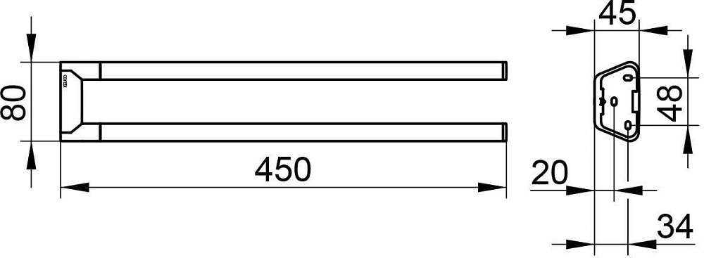 Полотенцедержатель Keuco Reva 12818370000 черный