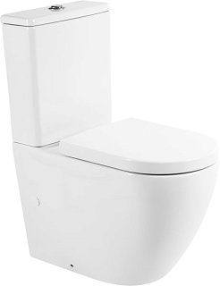 Унитаз-компакт напольный BelBagno Sfera-r BB2141CPR BB865SC с микролифтом, безободковый, глянцевый б