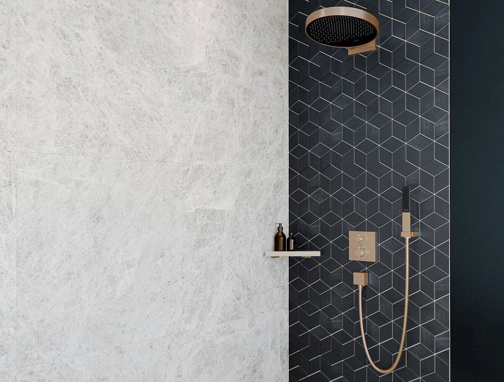 Термостатический смеситель встраиваемый Hansgrohe Ecostat Square 15714140, для душа, шлифованная бро