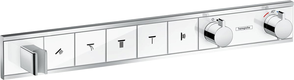 Термостатический смеситель встраиваемый Hansgrohe RainSelect 15358400, для душа, матовый белый, хром