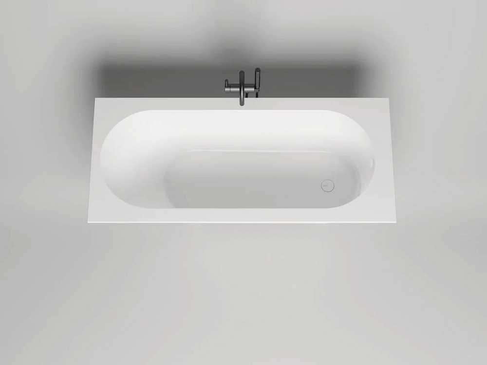 Ванна из искусственного камня Salini Ornella S-Sense 160x70 см, встраиваемая, матовая белая, на ножк