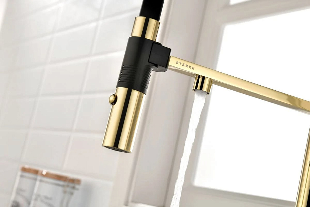 Смеситель для кухни Paulmark Gravity Gr213888-G, золото