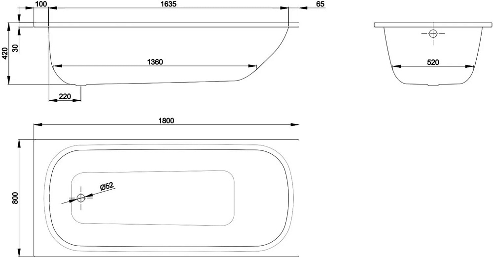 Стальная ванна Bette Form 180x80 см, встраиваемая, белая, с антискользящим покры