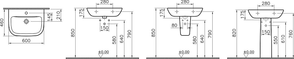 Раковина VitrA S20 5503B003