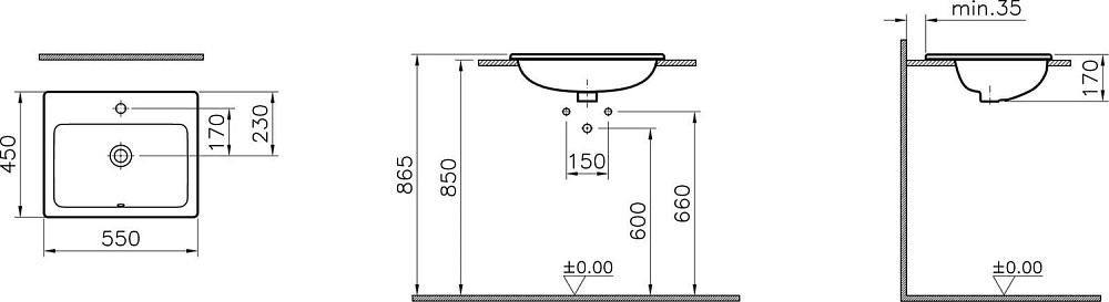 Раковина VitrA S20 5465B003-0001