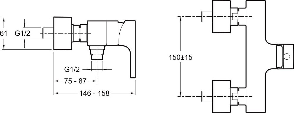Смеситель для душа Jacob Delafon Strayt E45371-CP
