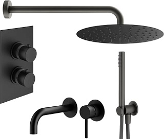 Комплект для ванной Plumberia Selection Ixo KITXOT18QNO210 С ВНУТРЕННЕЙ ЧАСТЬЮ, черный матовый