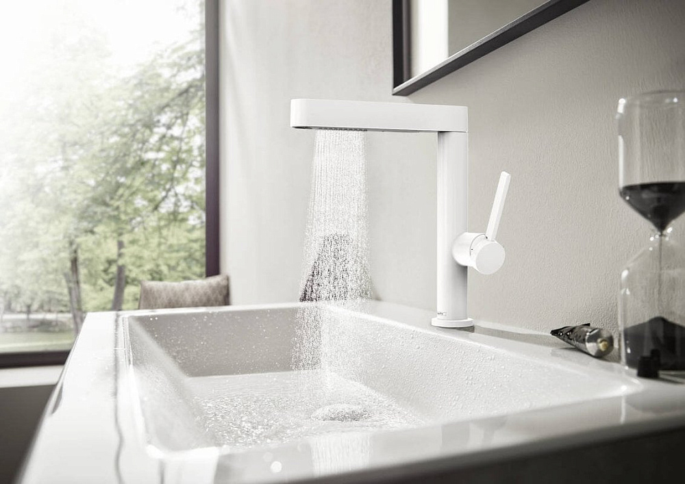 Смеситель для раковины Hansgrohe Finoris 230 76063700 матовый белый