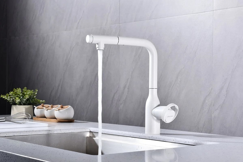Смеситель для кухни Paulmark Urban Ur213104-WH матовый белый
