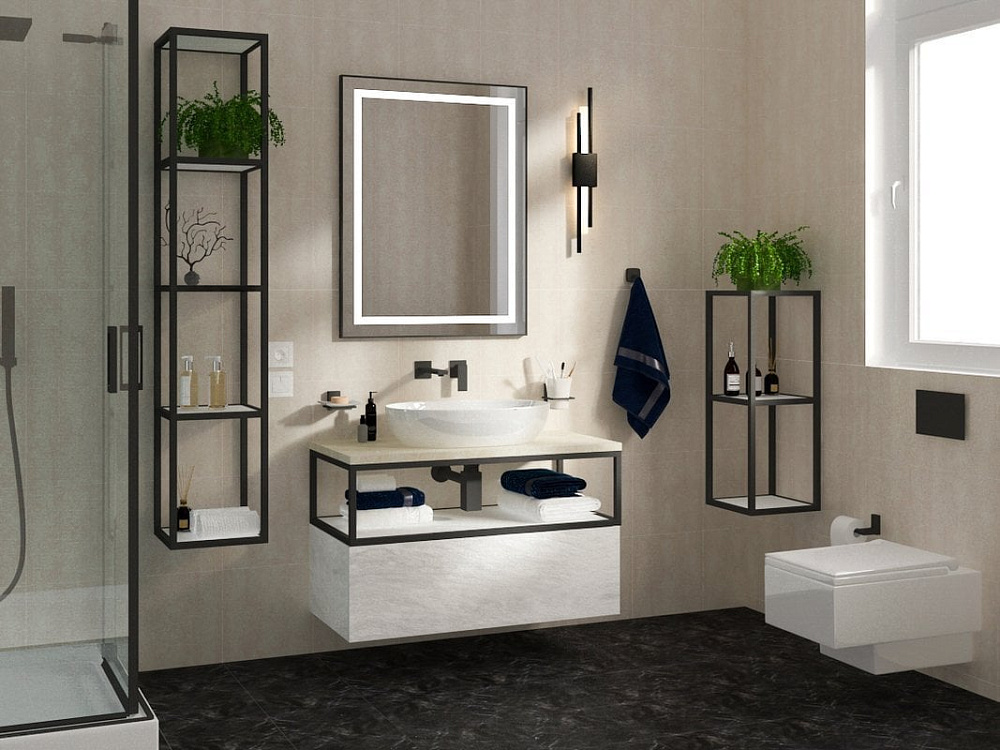 Столешница в ванную под раковину BelBagno KEP-100-MCO marmo crema opaco