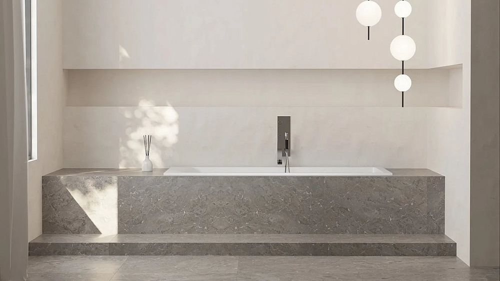 Ванна из искусственного камня Salini Cascata S-Sense 170x70 см, встраиваемая, матовая белая, на ножк