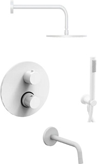 Душевой комплект Paffoni Light KITLIQ019BO046, С ВНУТРЕННЕЙ ЧАСТЬЮ, с термостатом, белый