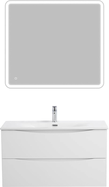 Тумба под раковину без столешницы BelBagno Marino-cer-n 90 подвесная, bianco lucido
