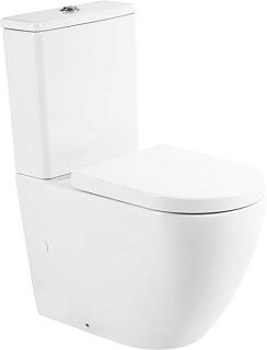 Унитаз-компакт напольный BelBagno Sfera-r BB2141CPR BB105SC с микролифтом, безободковый, глянцевый б