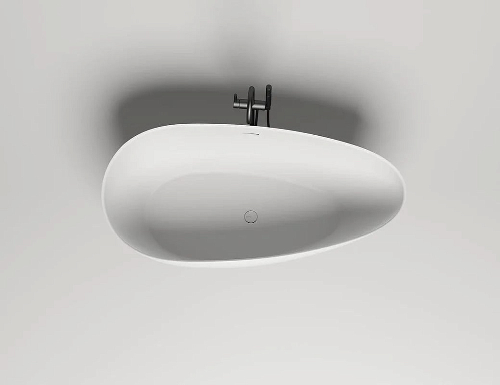 Ванна из искусственного камня Salini Paola In S-Sense 160x75 см, отдельностоящая, белая, овальная, с