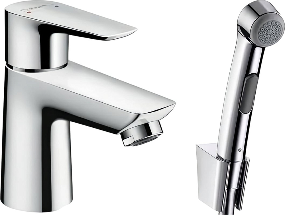 Смеситель для раковины Hansgrohe Talis E 71729000 с гигиеническим душем, с донным клапаном Push-Open