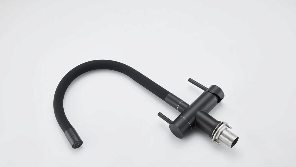 Смеситель для кухни Emar Steel ЕС - 3015 black