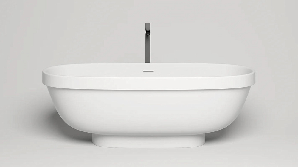 Ванна из искусственного камня Salini Greca S-Stone 180x80 см, отдельностоящая, матовая белая, овальн