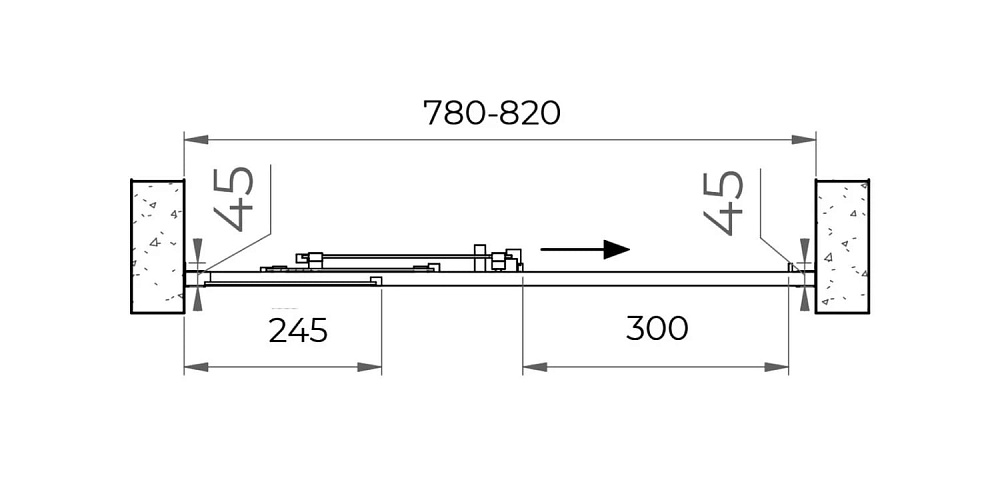 Душевая дверь в нишу RGW Classic 410911108-11 CL-111 80х185, профиль хром