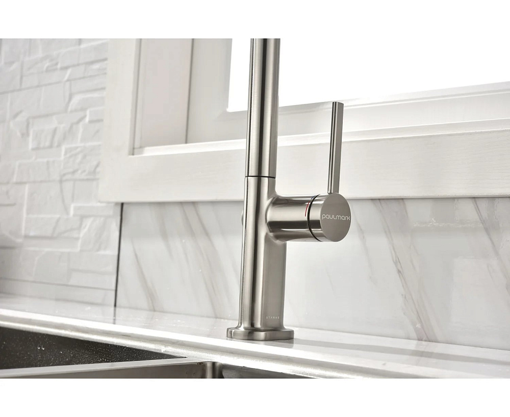 Смеситель для кухни Paulmark Neo Ne214419-BS, брашированная сталь