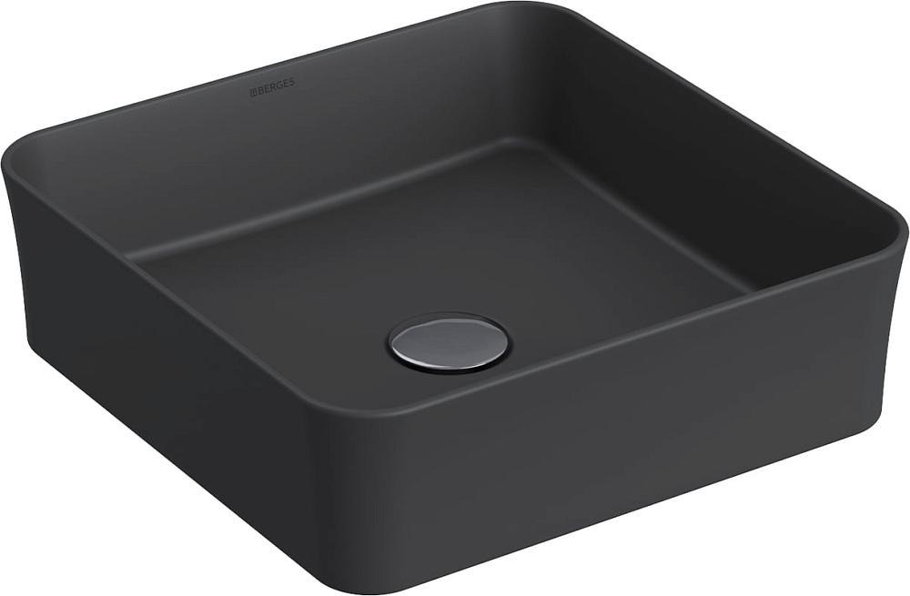 Накладная раковина Berges Ego SL 39x39 матовый антрацит