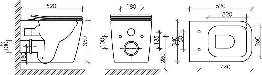 Унитаз подвесной Ceramicanova Cubic CN1806