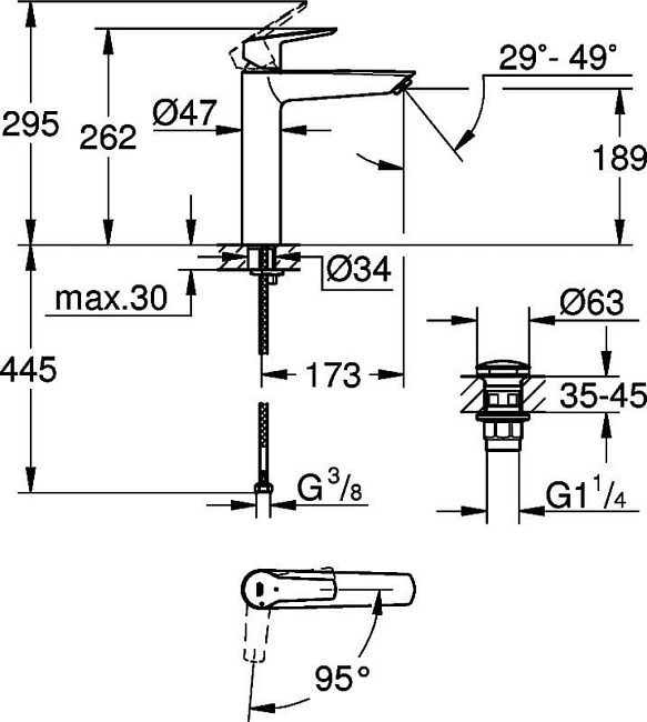 Смеситель для раковины Grohe Start 24165003