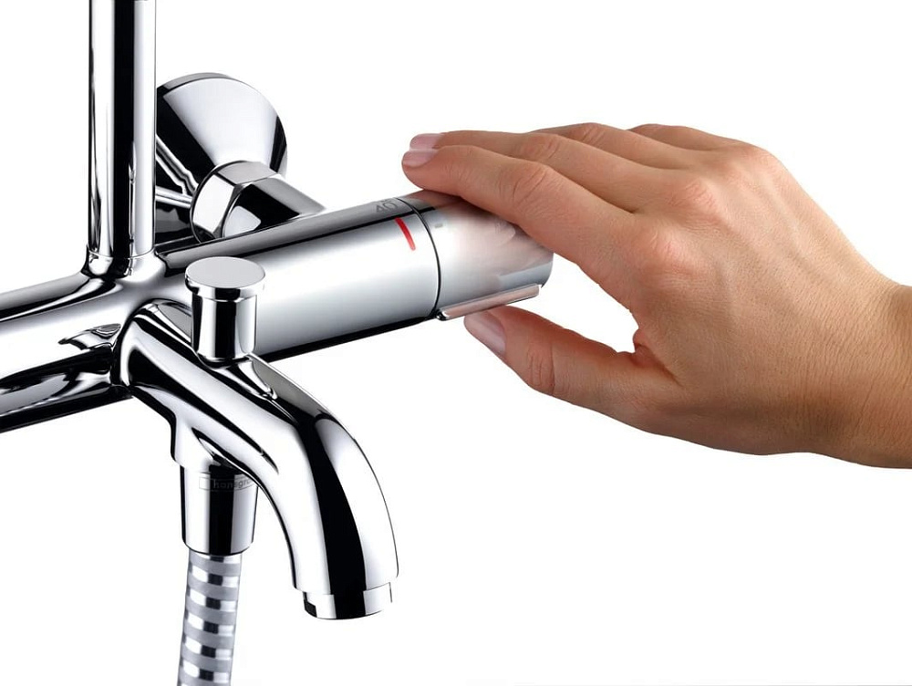 Душевая стойка Hansgrohe Vernis Shape 26284000 Showerpipe 230 1jet, с термостатом, хром