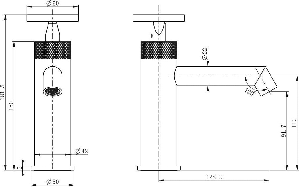 Смеситель для раковины Wonzon & Woghand WW-H1065-BG брашированное золото