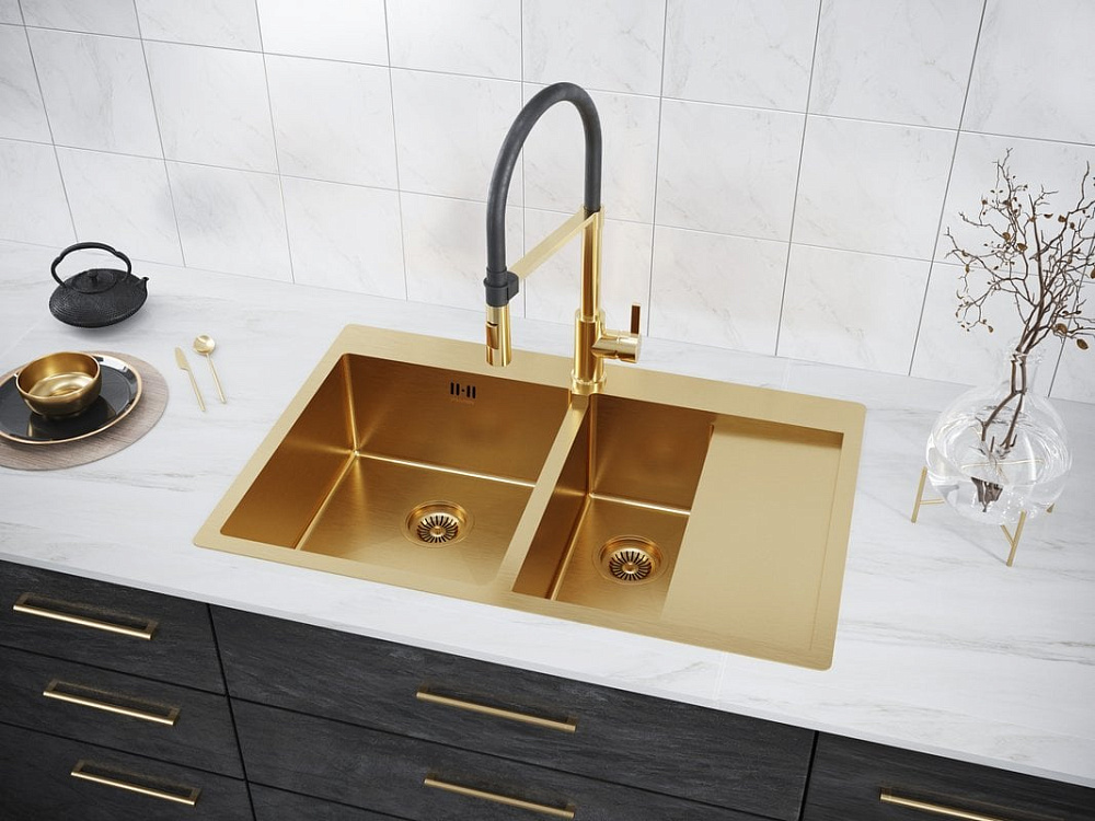 Мойка кухонная Paulmark Kroner PM227851-BGL брашированное золото L