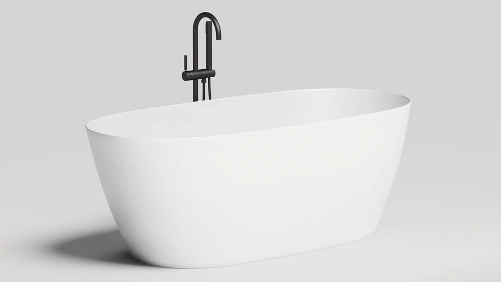Ванна из искусственного камня Salini Sofia Light S-Sense 165x75 см, отдельностоящая, белая, овальная