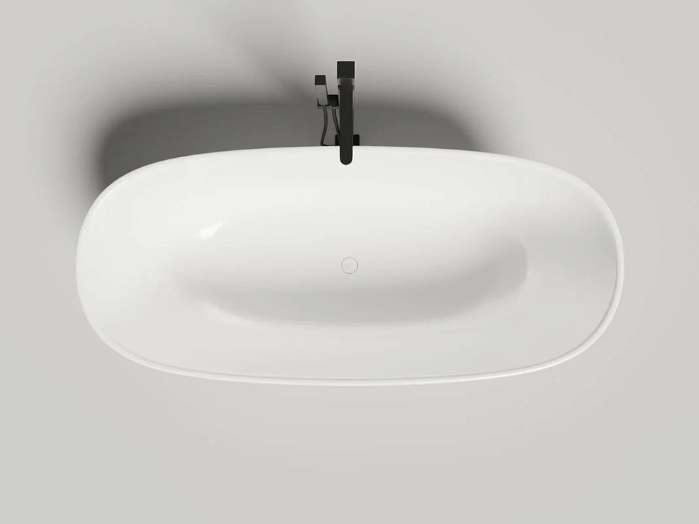 Ванна из искусственного камня Salini Greca In S-Stone 180x80 см, отдельностоящая, матовая белая, ова
