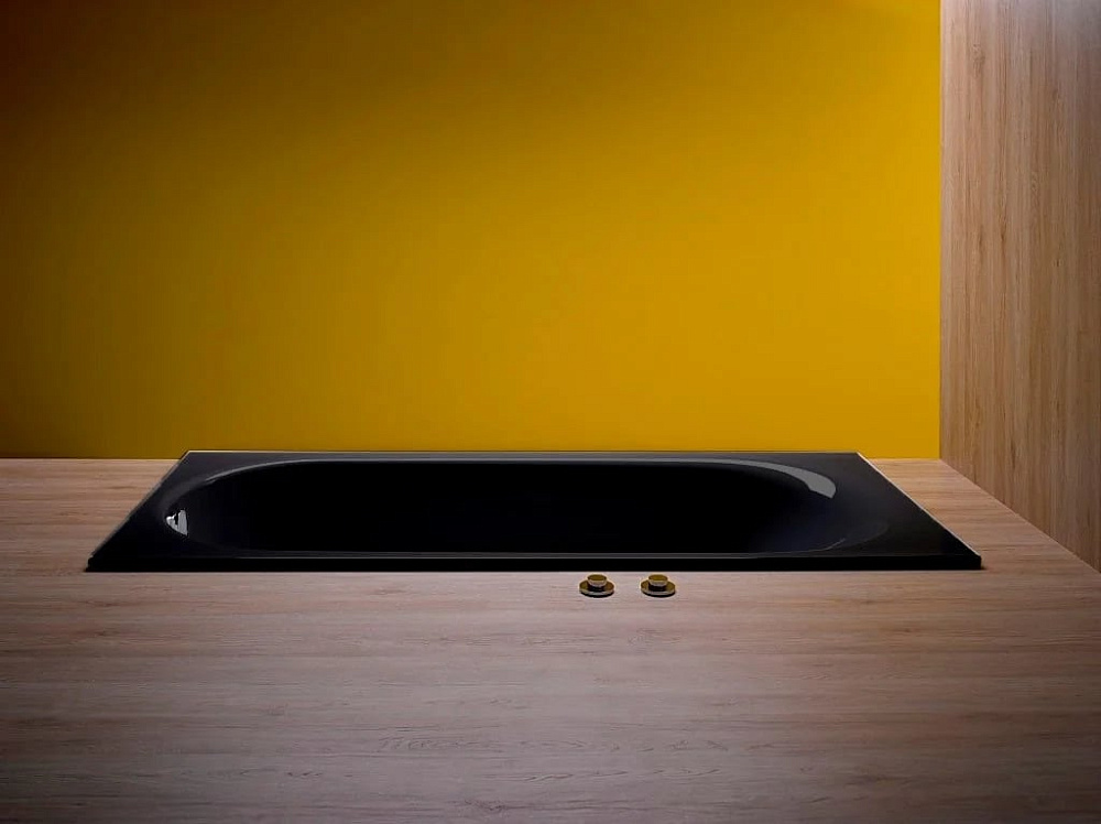 Стальная ванна Bette Comodo 180x80 см, встраиваемая, черная матовая, с самоочищающимся покрытием