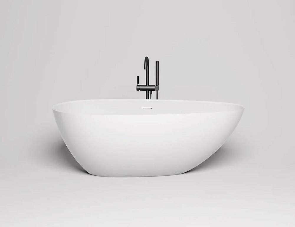 Ванна из искусственного камня Salini Paola In S-Sense 160x75 см, отдельностоящая, белая, овальная, с