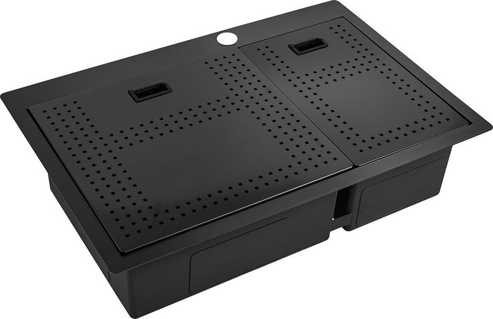 Мойка кухонная Zorg Master N-78-2-52-L Grafit