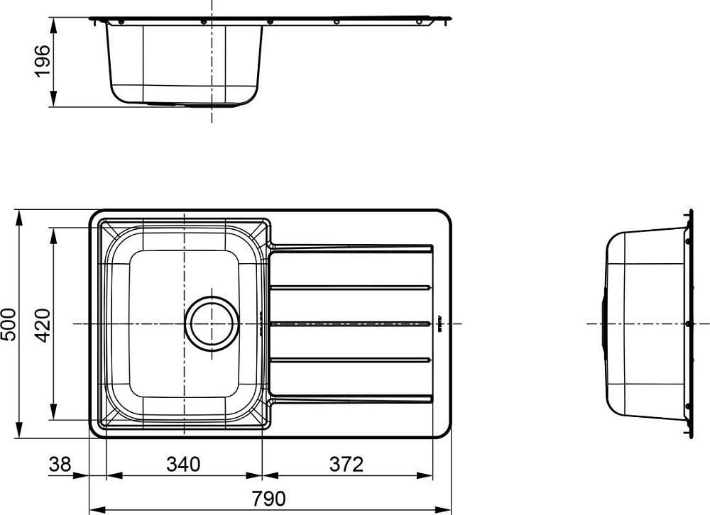 Мойка кухонная Alveus Line Max 80 сталь