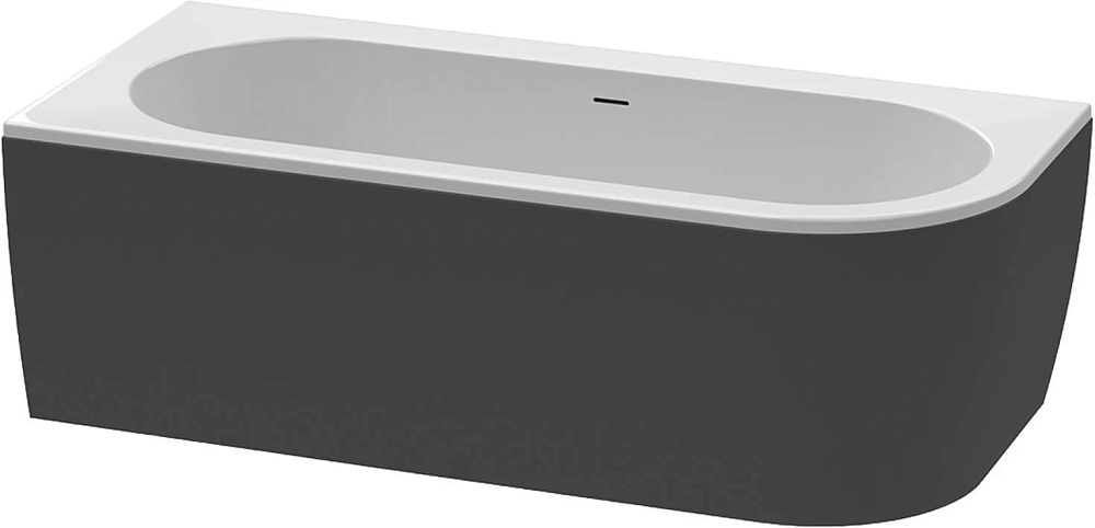 Акриловая ванна Cezares Slim 180x80 см, левая, SLIM CORNER-180-80-60-L-NERO-SET