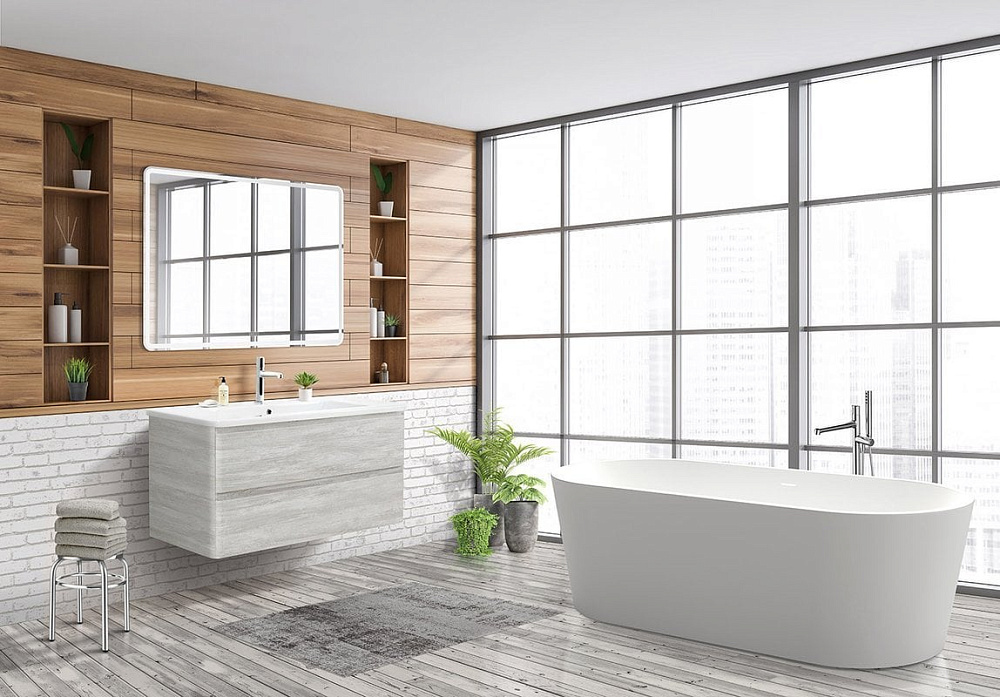 Тумба под раковину без столешницы BelBagno Albano-Cer 105 подвесная, rovere vintage bianco