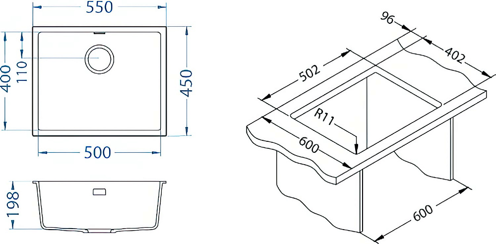 Мойка кухонная Alveus Omni Granital 30 concrete