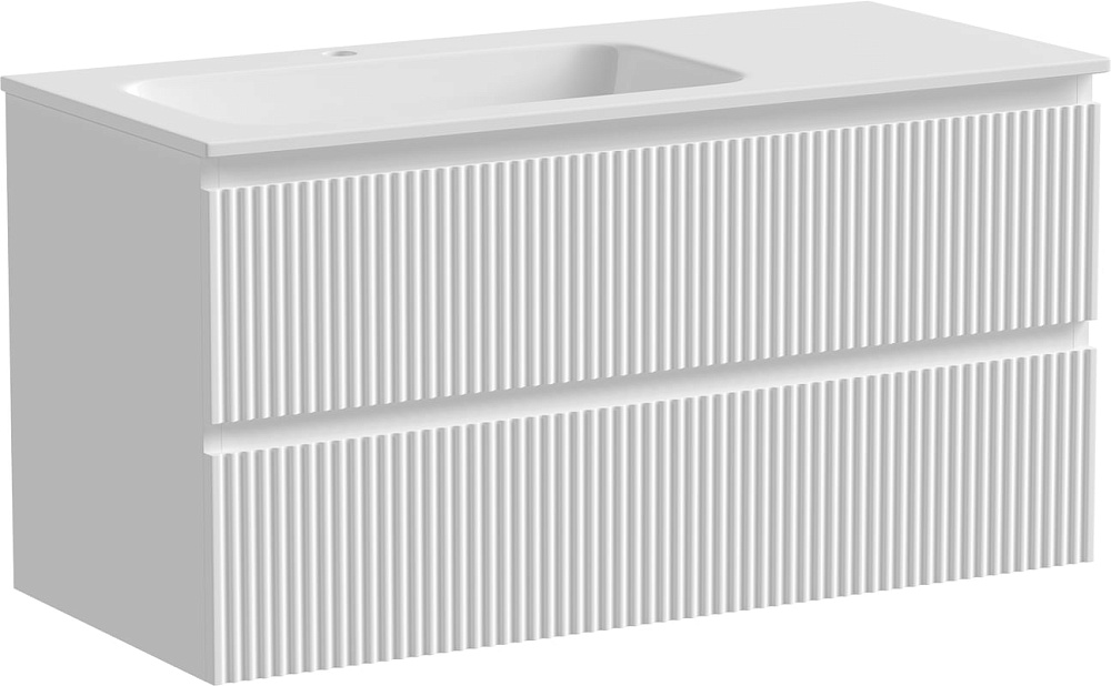 Тумба с раковиной Sancos Snob R 100 см, L, bianco