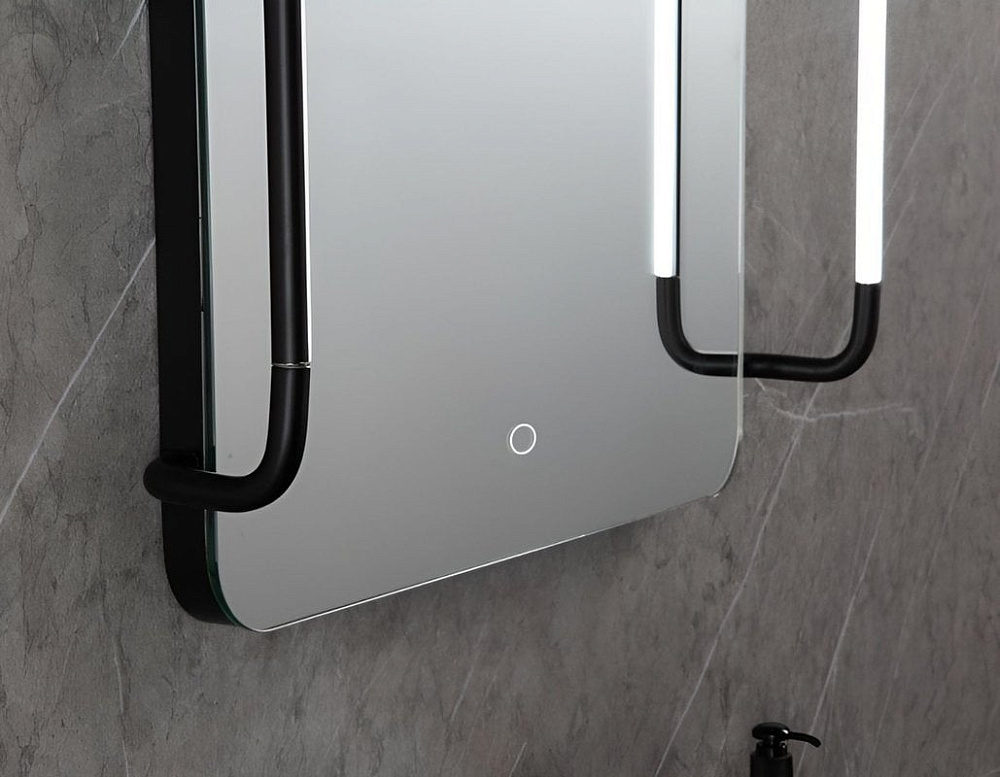 Зеркало в ванную с подсветкой Esbano ES-3732H2D 60x80 см для ванной комнаты дизайнерский стиль, со в
