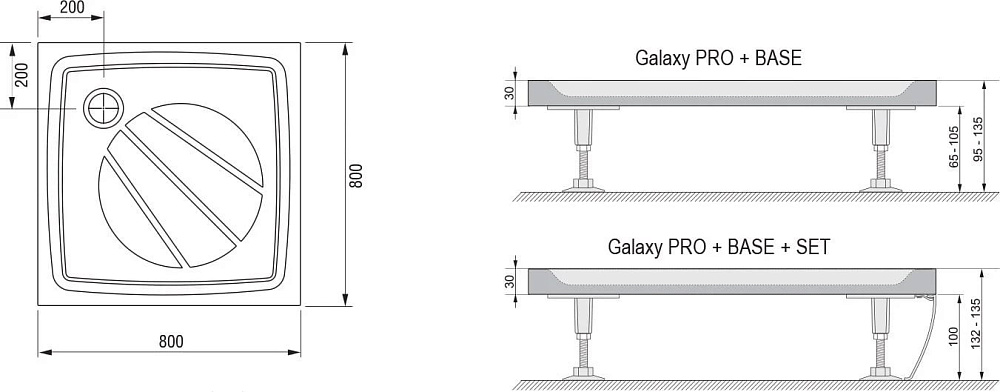 Поддон для душа Ravak Galaxy Pro Perseus Pro-80