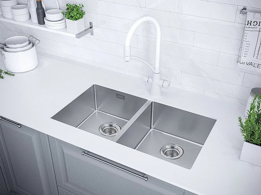 Смеситель для кухни Paulmark Siegen Si213111-WH, белый матовый с гибким изливом