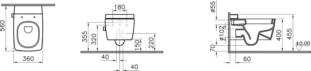 Унитаз подвесной VitrA Metropole Rim-Ex 7672B003-1686