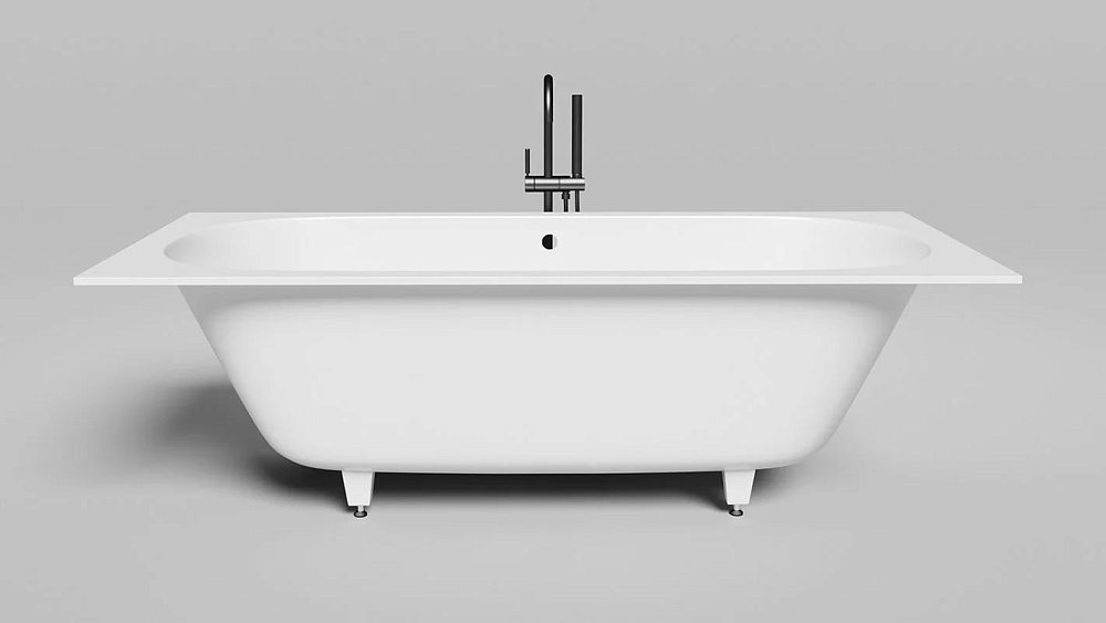 Ванна из искусственного камня Salini Ornella Axis S-Stone 190x90 см, встраиваемая, матовая белая, на